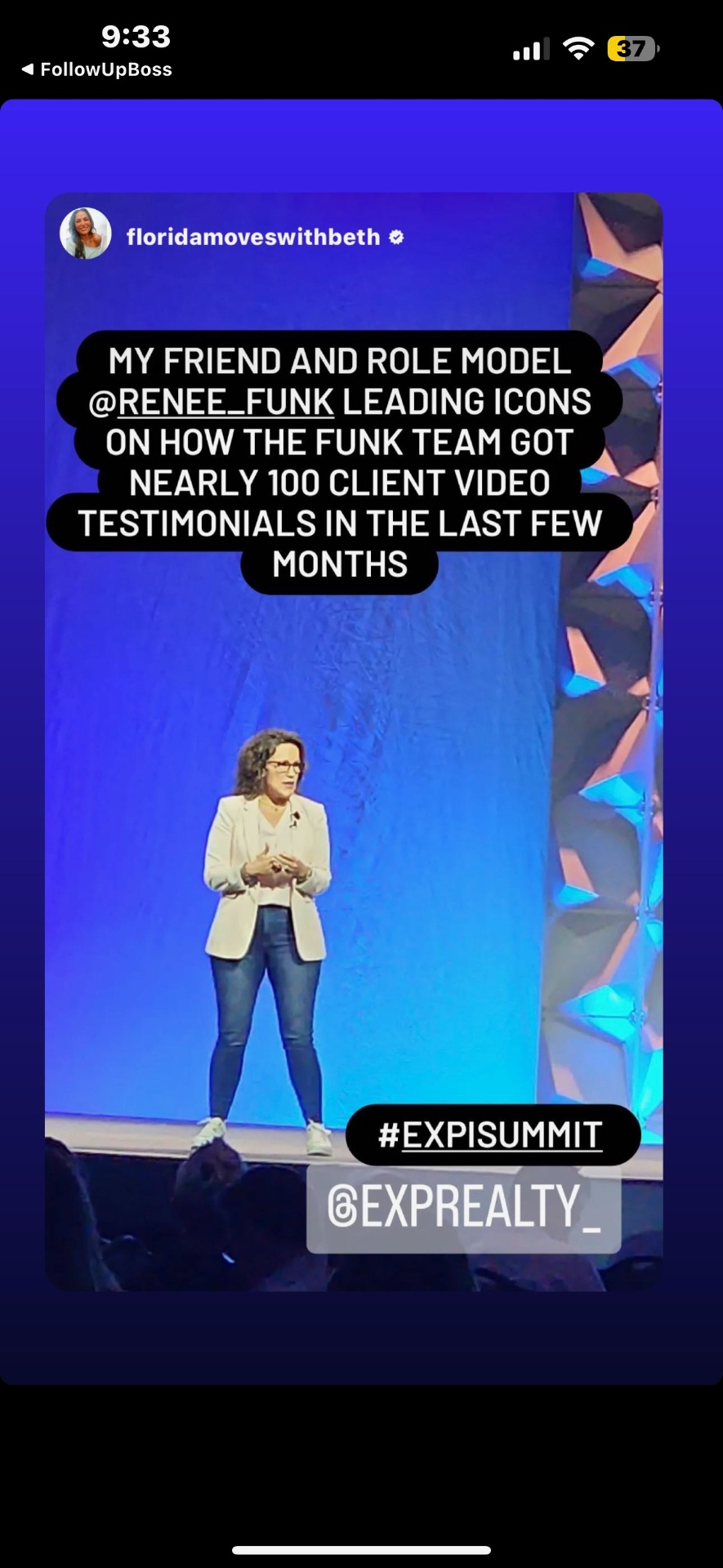 floridamoveswithbeth eXp Summit shout-out